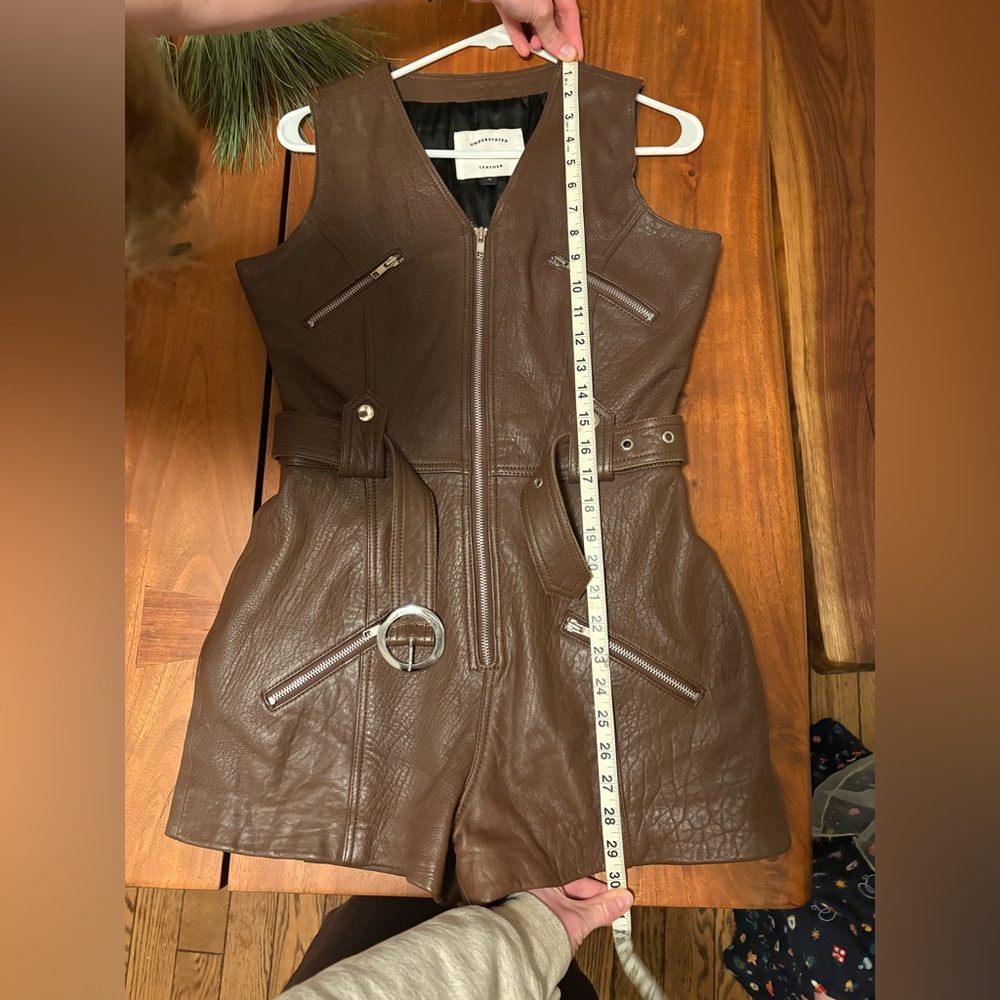 Understated Leather Moto Romper - Picture 7 of 9